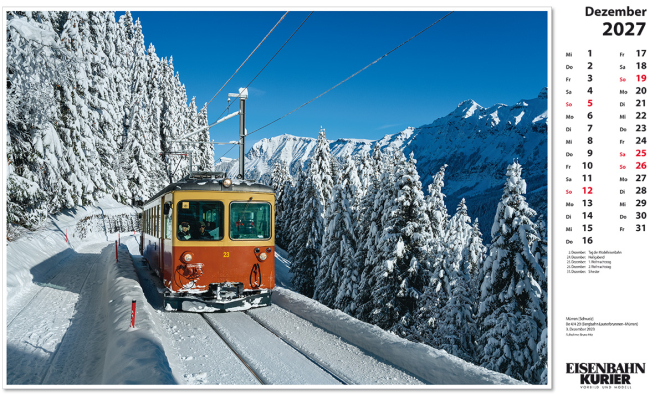 Alpenbahnen - Kalender 2027