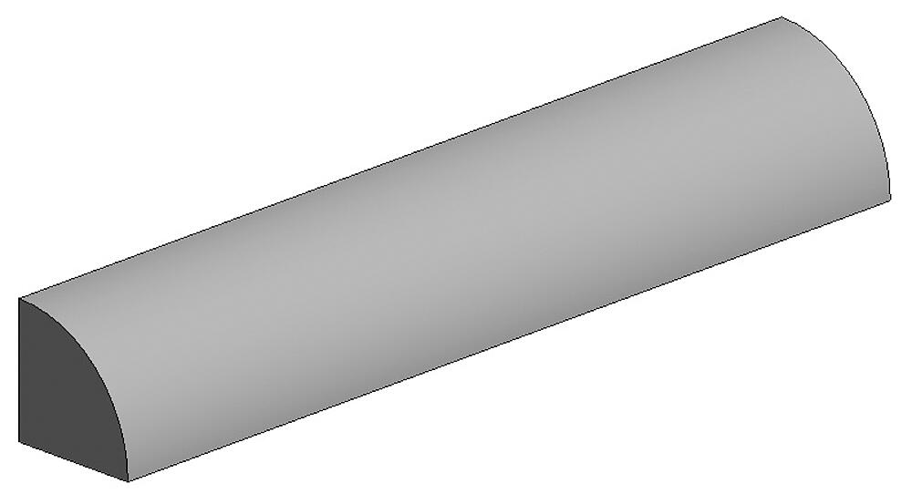 Viertelrundstange, 35 cm lang,Durchm.1mm