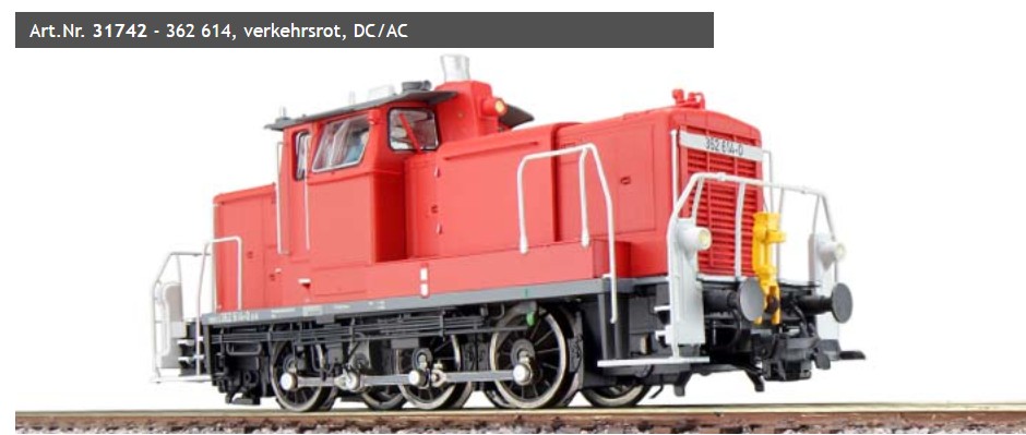 Diesellok, H0, 362 614 DB, verkehrsrot
