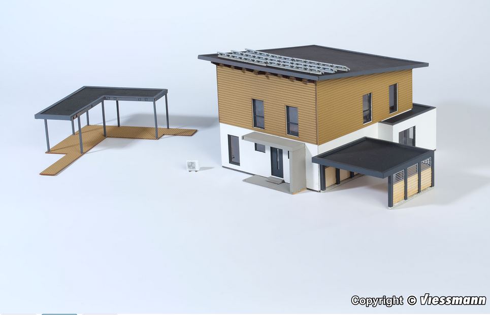 H0-Kubushaus Saskia mit Carport