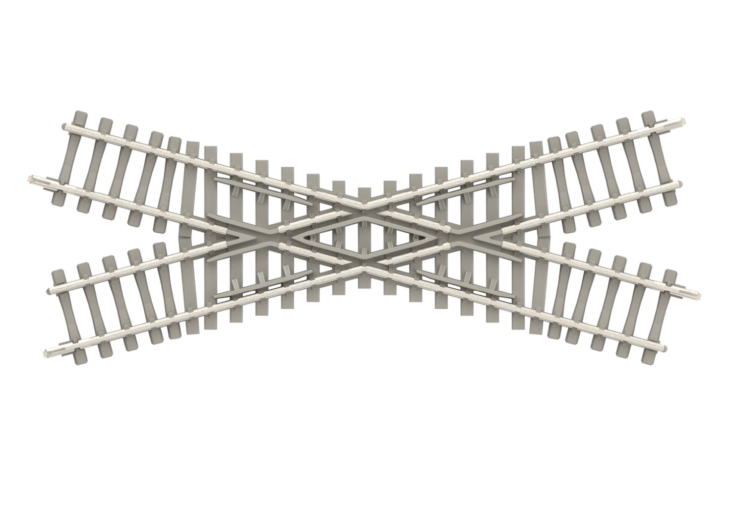 Kreuzung mit Betonschwellen 30°