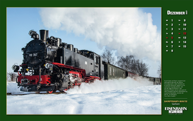 Dampfbahn Route Sachsen - Kalender 2027