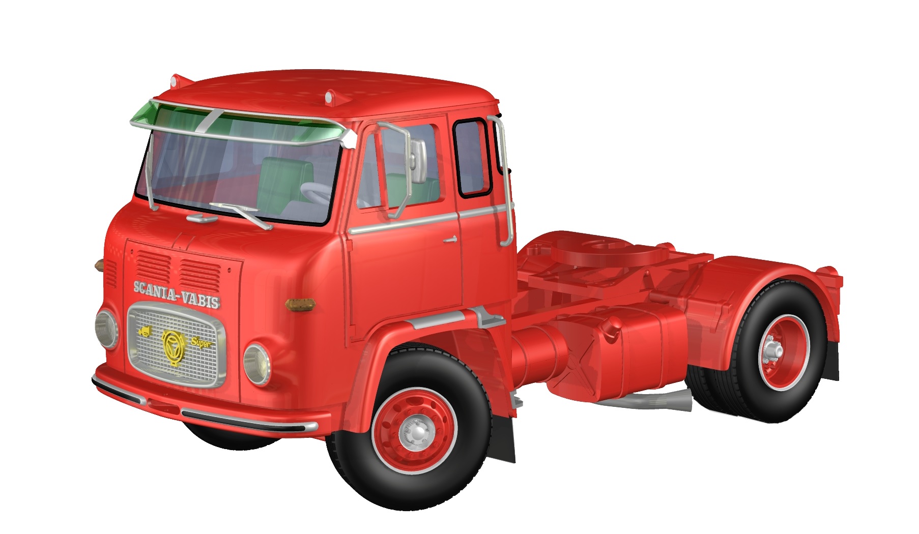 Scania LB 7635, rot mit Sonnenblende