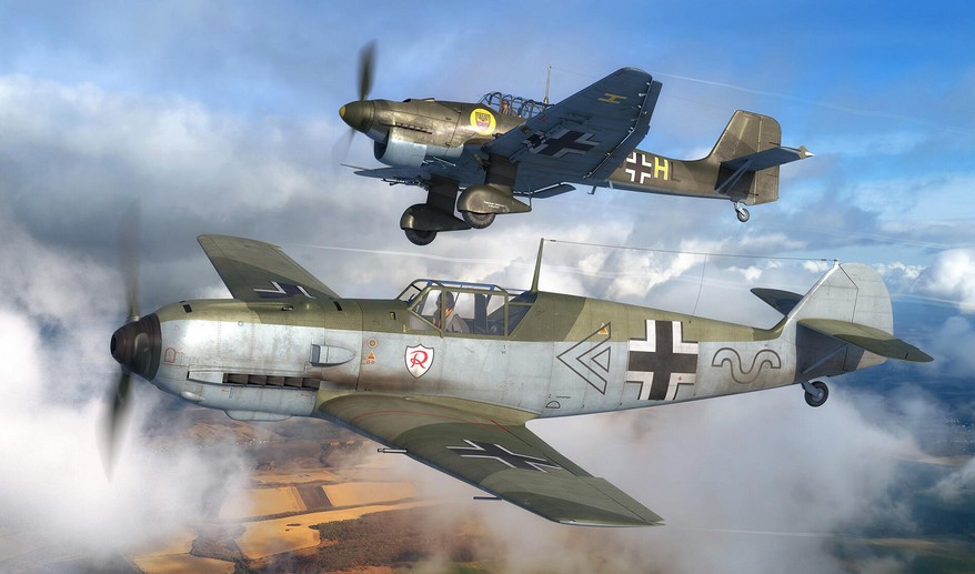 1:144-Messerschmitt Bf109E & Junkers